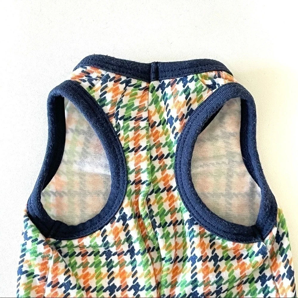 Ruff Ruff Couture Wimbledon Houndstooth Tennis Dog Tank Multicolor XS